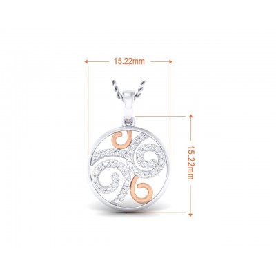 Calise Diamond Two Tone Pendant in Gold